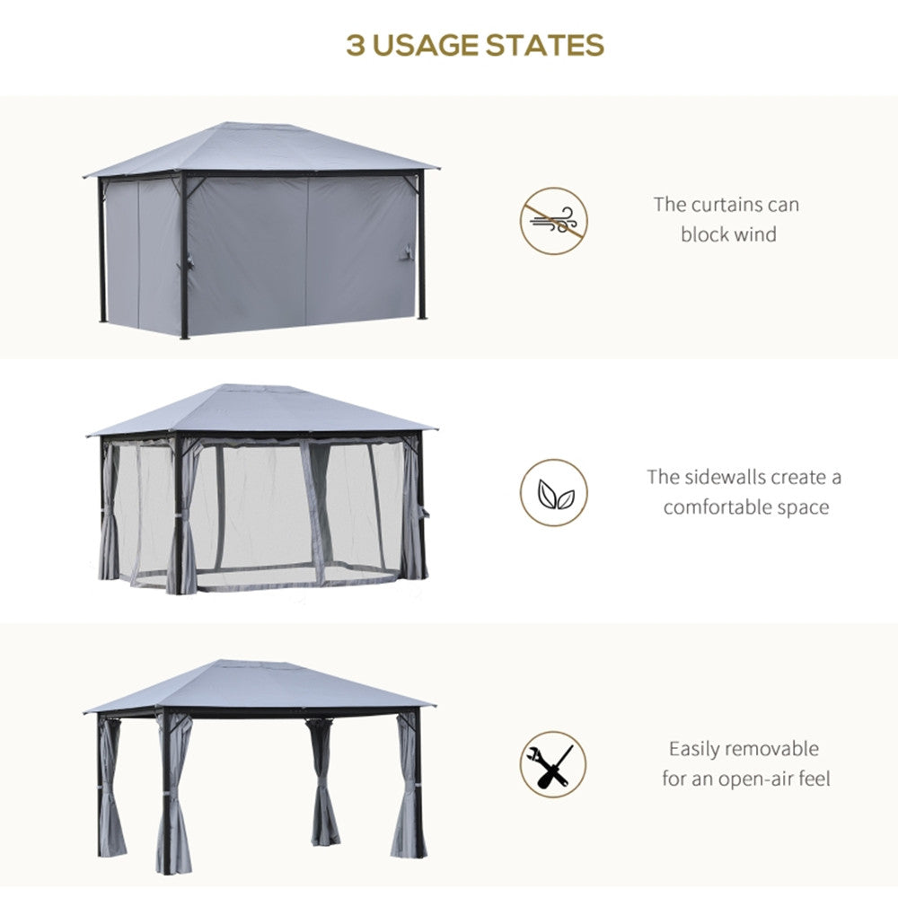 10ft x 13ft Patio Gazebo-Gray-AS ( Amazon Shipping)(Prohibited by WalMart)