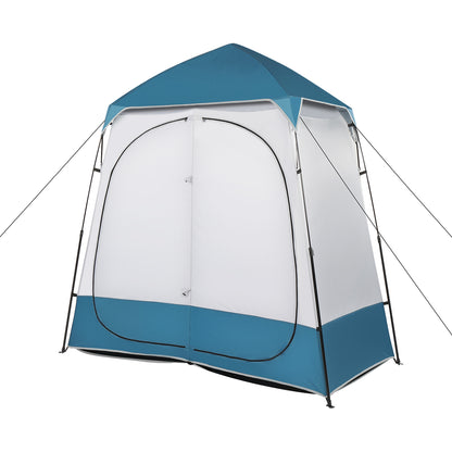 229*229*122cm Oxford Cloth Double Dressing Tent Blue/White