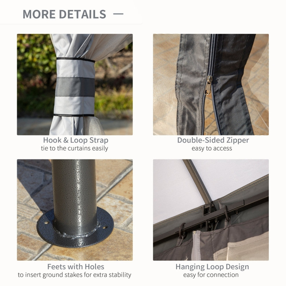 10ft x12ft Outdoor Gazebo, Grey-AS ( Amazon Shipping)（Prohibited by WalMart）