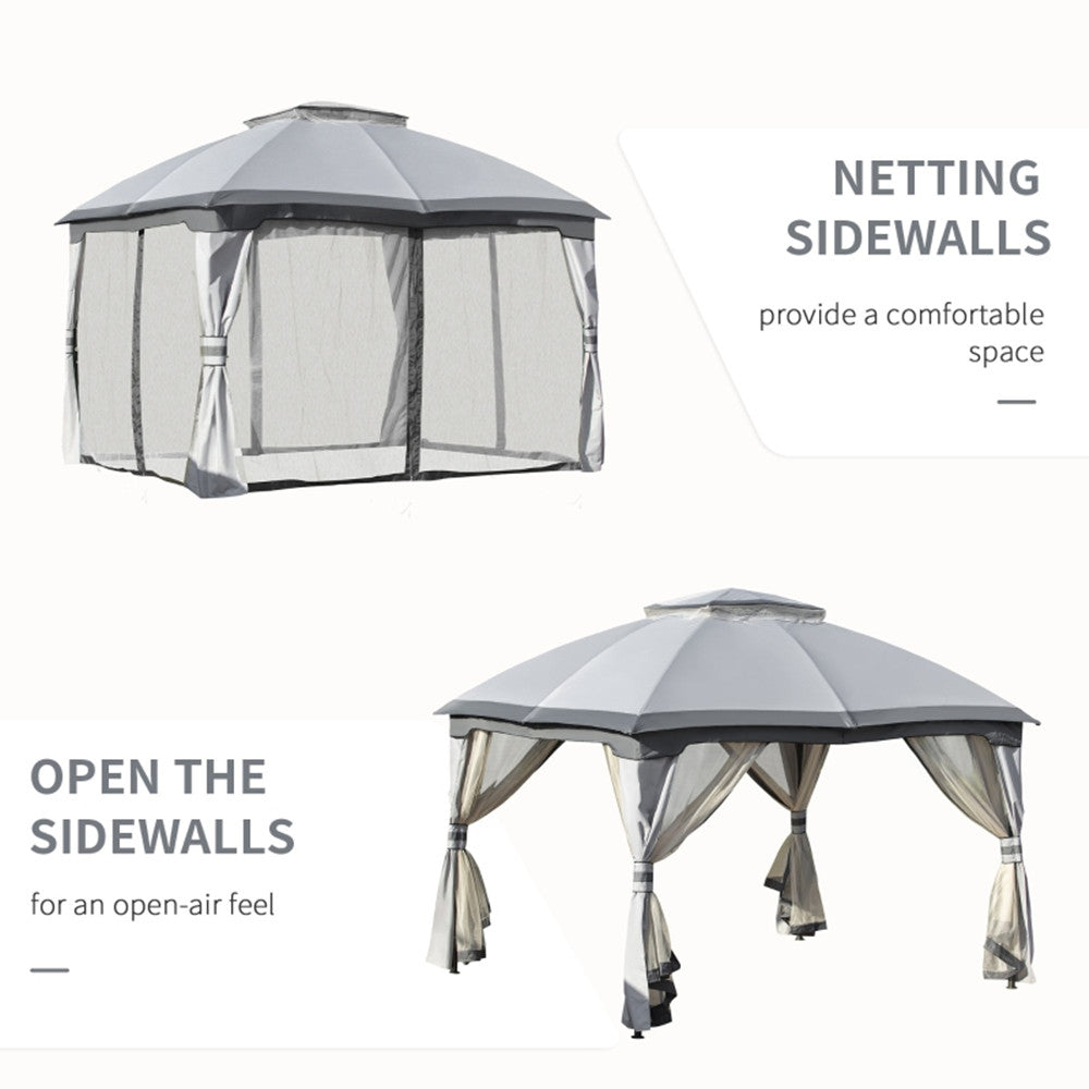 10ft x12ft Outdoor Gazebo, Grey-AS ( Amazon Shipping)（Prohibited by WalMart）