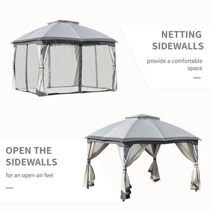 10ft x12ft Outdoor Gazebo, Grey-AS ( Amazon Shipping)（Prohibited by WalMart）