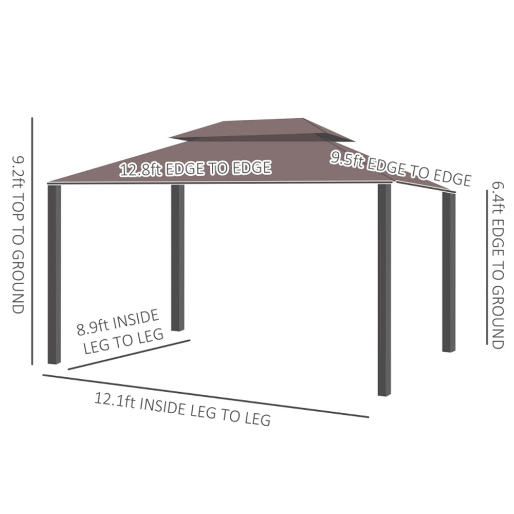 10ft x 13ft Patio Gazebo-Coffee-AS ( Amazon Shipping)（Prohibited by WalMart）