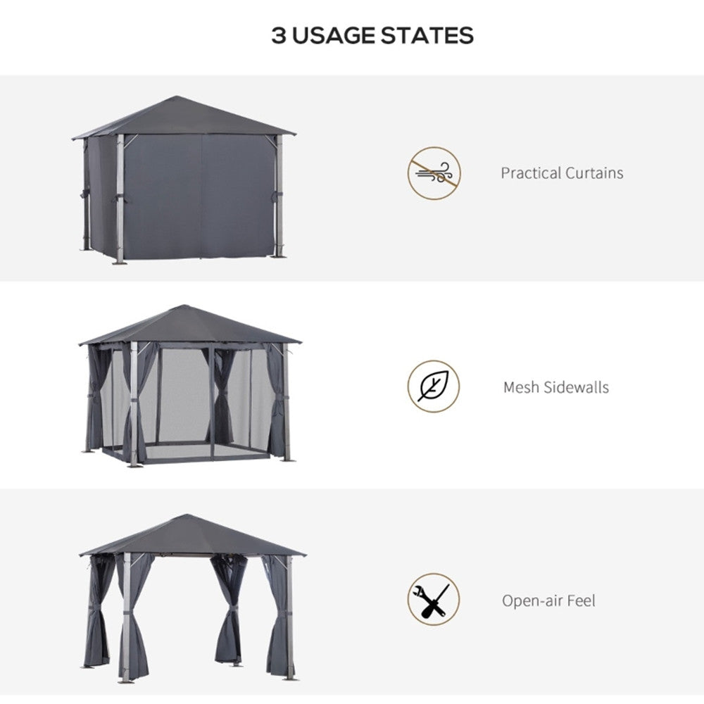 10ft x 10ft Patio Gazebo-Dark Gray-AS ( Amazon Shipping)（Prohibited by WalMart）