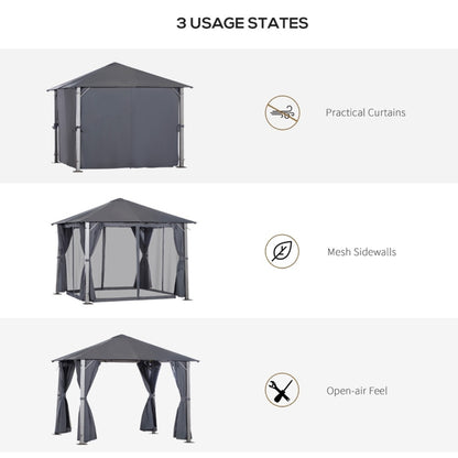10ft x 10ft Patio Gazebo-Dark Gray-AS ( Amazon Shipping)（Prohibited by WalMart）