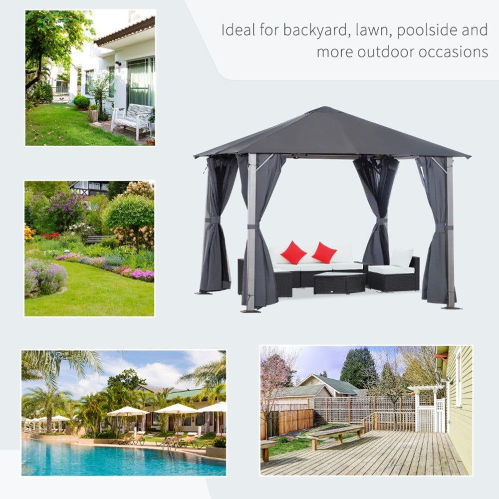 10ft x 10ft Patio Gazebo-Dark Gray-AS ( Amazon Shipping)（Prohibited by WalMart）