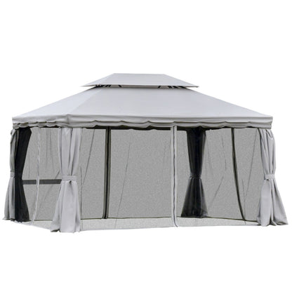 10ft x 13ft Patio Gazebo-Gray-AS ( Amazon Shipping)（Prohibited by WalMart）