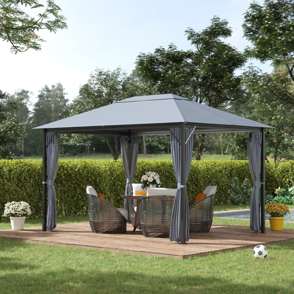 10ft x 13ft Patio Gazebo-Gray-AS ( Amazon Shipping)（Prohibited by WalMart）