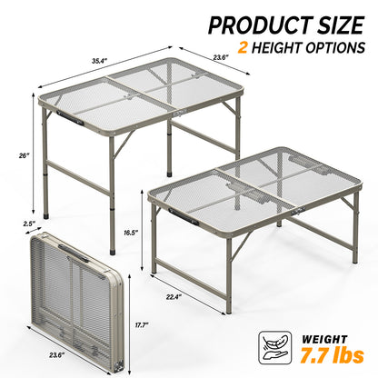 3FT Portable Picnic Table Adjustable Height